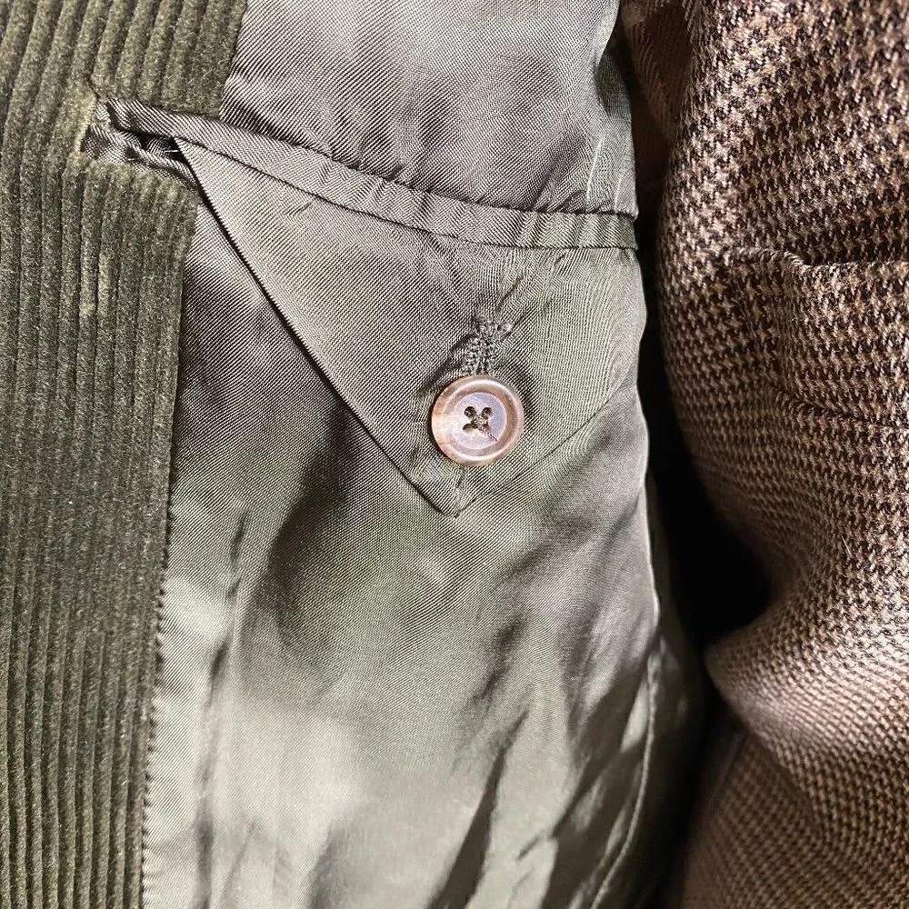 Polo Ralph Lauren Vintage Olive Green Cotton Corduroy Messenger Sport Coat